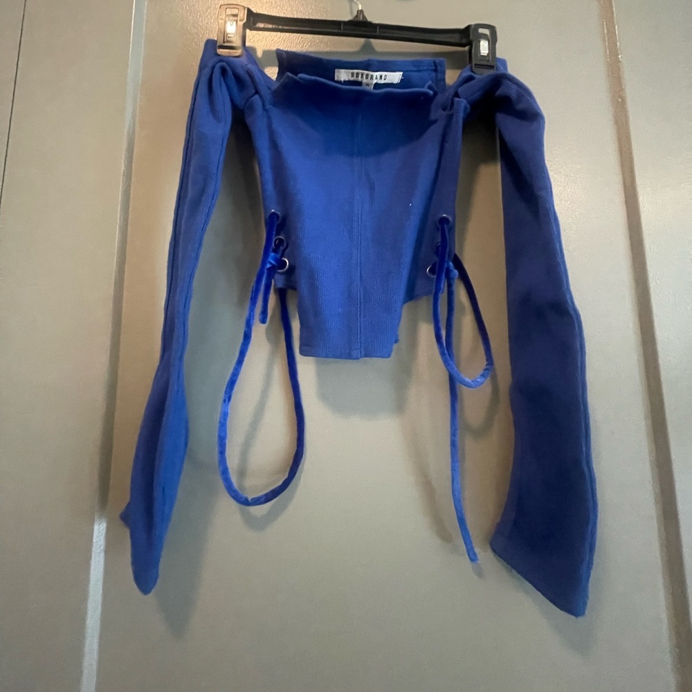 NWOT BBX BRAND off the shoulder top in royal blue size xs
